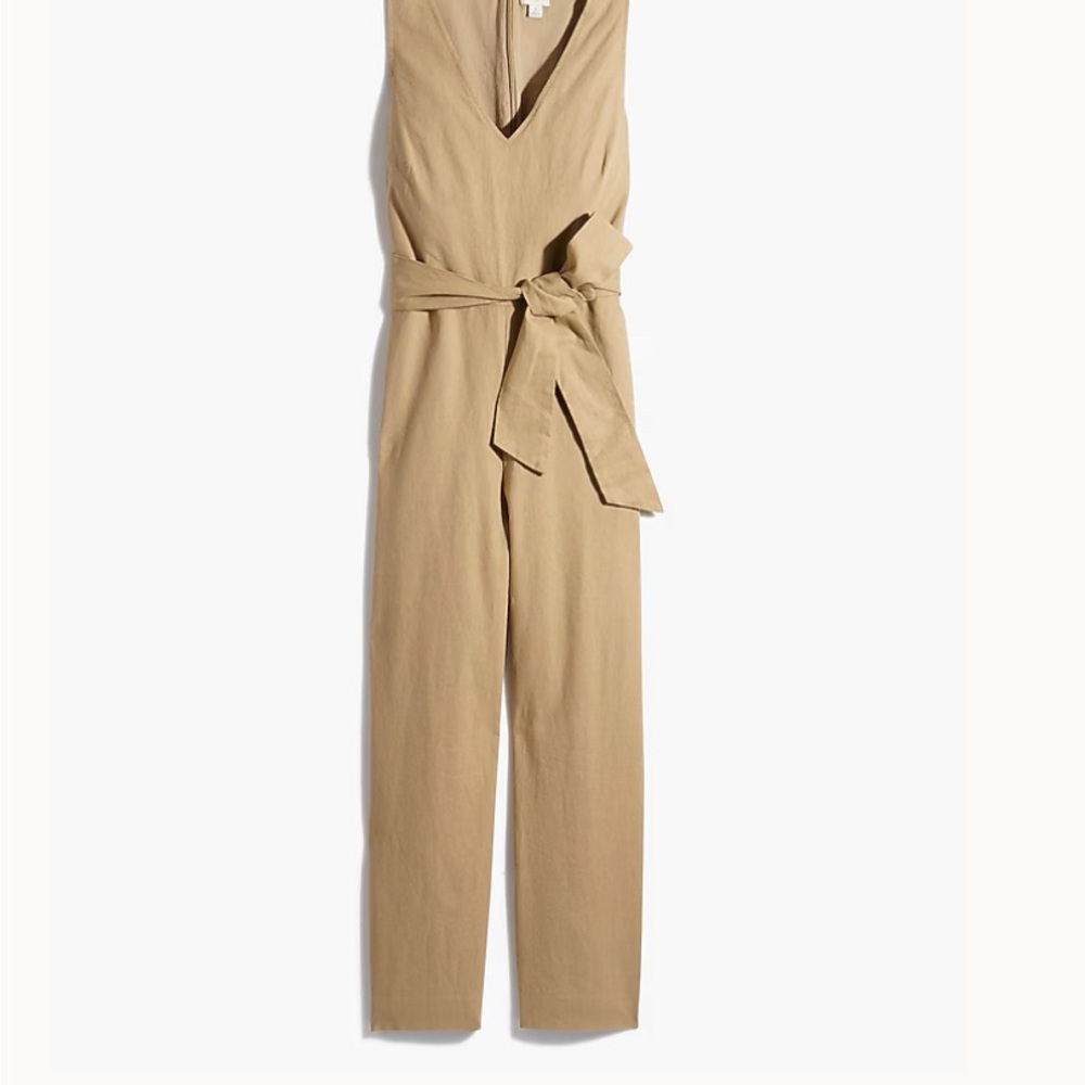 J. Crew Classic Tan V-Neck Jumpsuit